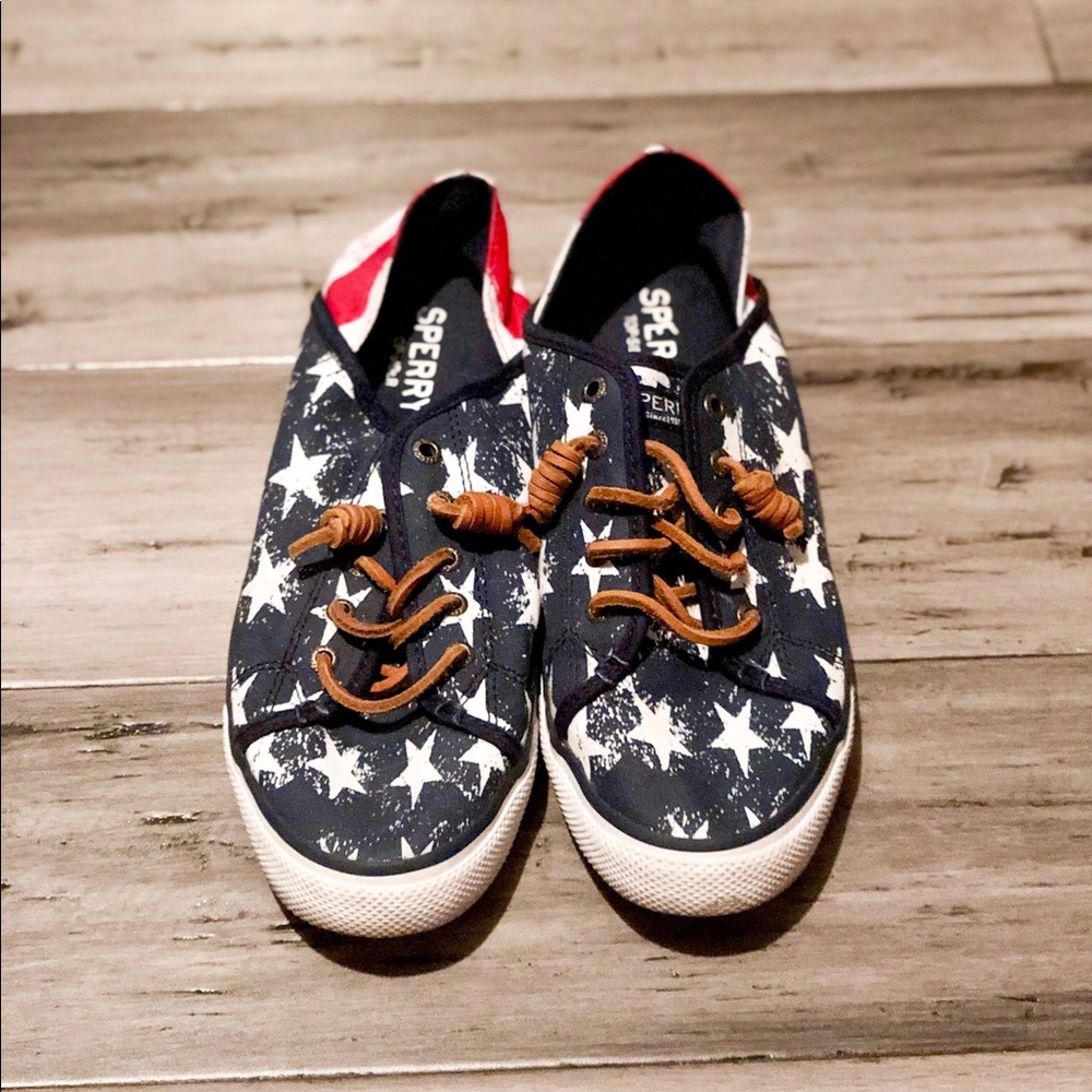 American flag Sperry Topsider